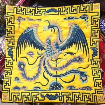 促銷 刺繡絲綢靠墊套刺繡坐墊套刺繡抱枕 絲綢中式靠墊套1入