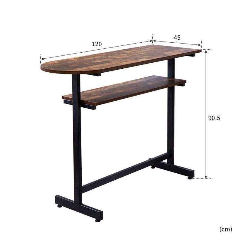 ヴィンテージ風カウンターテーブル 幅120cm バーテーブル 男前
