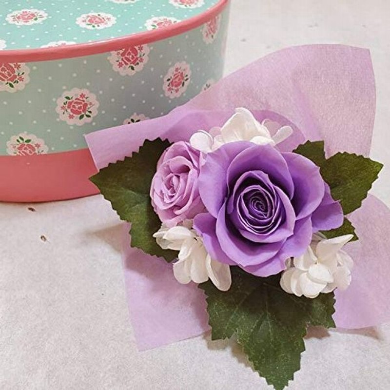 プリザーブドフラワーのミニ花束 可愛い花柄のボックス付 ラベンダー 通販 Lineポイント最大0 5 Get Lineショッピング