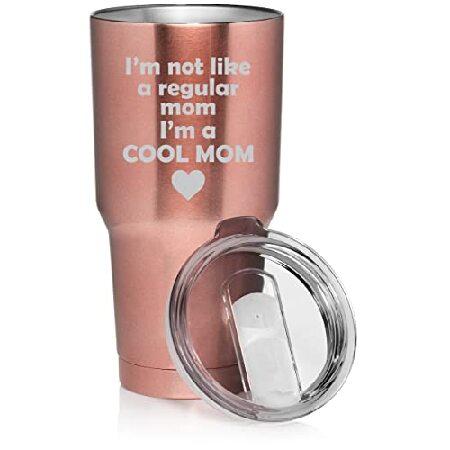 30 oz Tumbler Stainless Steel Vacuum Insulated Travel Mug Cup I'm Not A Regular Mom I'm A Cool Mom (Rose Gold)並行輸入