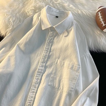 高級感男士襯衫|大碼45-90公斤男裝上衣|長袖襯衫男春秋季新款痞帥高級感打底內搭外穿襯衣外套情侶裝