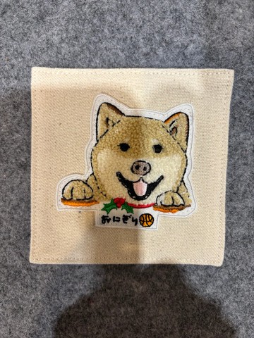 柴柴純棉杯墊 毛巾繡 台灣製造