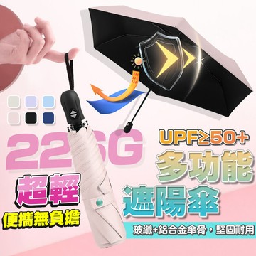 [樂瘋]超級輕羽量傘 六骨傘 迷你傘 黑膠傘 UPF50+ 長26cm重226g 雨傘 防曬傘 摺疊傘 自動傘 A501
