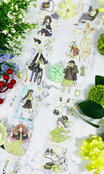 尋夢星季 PET 紙膠帶 白墨 貝殼光 10米卷