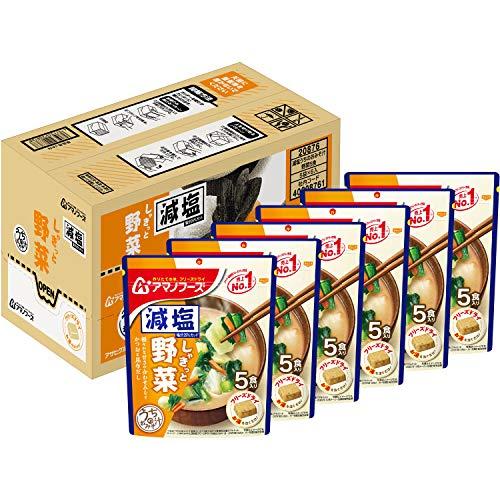 アサヒグループ食品 アマノフーズ 減塩うちのおみそ汁野菜5食 ×6袋