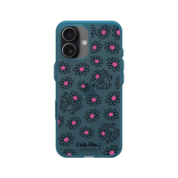 iPhone 17 Clear (相機按鈕) 夜幕藍 - Keith Haring - Flower Head
