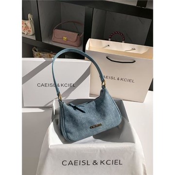 CAEISL&KCIEL女包小眾設計感鱷魚紋腋下包2025新款秋冬單肩法棍包