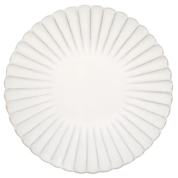 瀨戶燒 Hana 花皿 陶瓷製 直徑23x高4.5cm 適用於洗碗機、微波爐 日本產  大  白色  1個