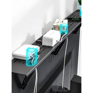 貝石電視機頂盒置物架顯示器收納架路由器置物架免打孔掛架整理架