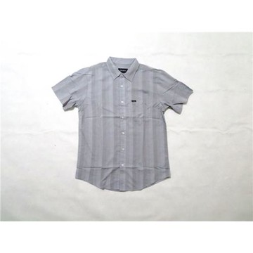 美式加州街頭潮牌復古休閑素款拼色短袖薄款夏季男士襯衣寬松襯衫