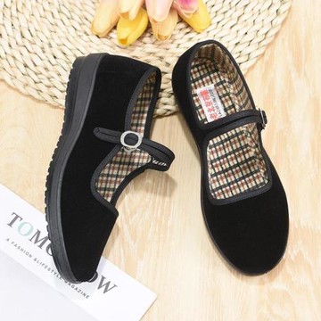 老北京布鞋女鞋新款夏季酒店黑色工作鞋休閑舞蹈鞋軟底防滑媽媽鞋