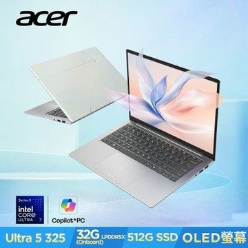 Acer 宏碁 Swift Edge AI SFE14-I51-54RZ 14吋OLED輕薄筆電 白(CU5-325/32GB/512GB/Win11)