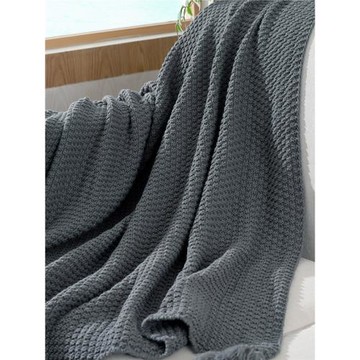 歐式現代簡約青綠色休閑毯床上流蘇針織毯客廳現代沙發椅子床尾毯