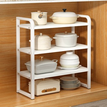 檯面廚房調料分層置物架桌面儲物架家用收納櫥櫃鍋架隔板架子多層