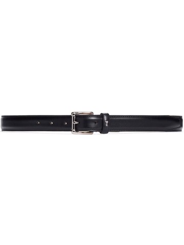 AMI Paris - logo-plaque leather belt - unisex - Calf Leather - 105 - Black