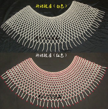 舞臺裝戲劇用品戲曲紅娘云肩結婚珍珠衫手工串織宮廷鏤空珍珠披肩