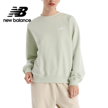 【New Balance】圓領棉質長袖上衣_女性_果綠色_WT41508NUM