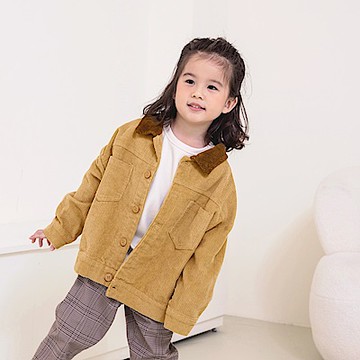 OB嚴選-燈心絨大地色系拼接翻領襯衫/外套