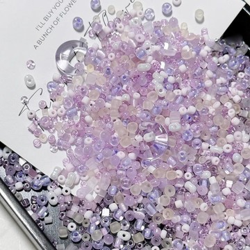 ⭐臺灣出貨🌈免運⭐【甜品系列】甜系ins低飽和透色混款米珠玻璃散珠手串diy串珠材料【可開票】