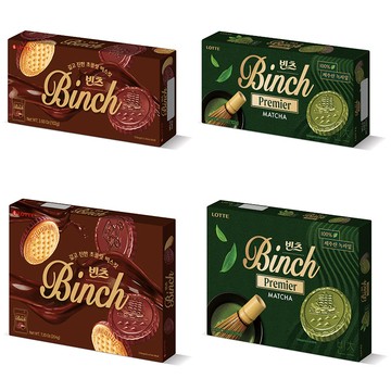 【蝦皮直營】韓國 LOTTE 樂天 BINCH 巧克力/抹茶餅乾 濃郁滑順
