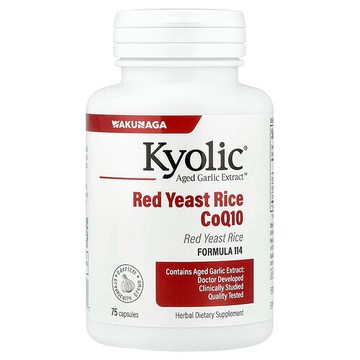 Kyolic, 陳蒜提取物™，紅曲米 + 輔酶 Q10 膠囊，配方 114，75 粒膠囊