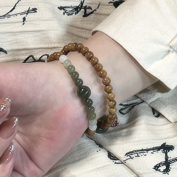 串珠手鍊 庫克木手鍊 和田玉手鍊 圓珠手串 手鍊 雙圈手鍊 飾品 手飾 禮物 586