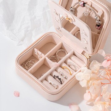 首飾盒 歐式風個性旅行可攜式首飾盒耳釘耳環飾品公主風收納盒『XY739』『XY739』
