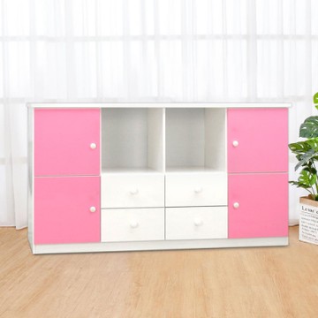 Boden-5.5尺四門四抽開放式防水塑鋼收納櫃/置物櫃(五色可選)-164x43x92cm