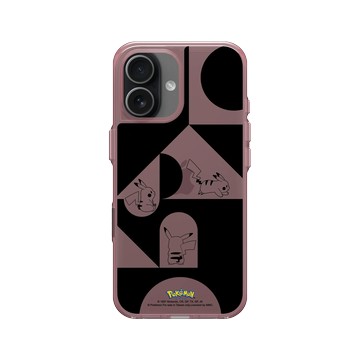 iPhone 17 Clear (相機按鈕) 晶醺玫 - 寶可夢 Pokemon - 皮卡丘與積木-黑白版