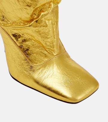 The Attico Sienna crinkled laminated leather knee-high boots 105mm