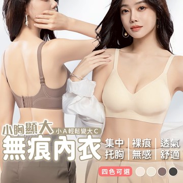 【現貨】 隔日到 無鋼圈內衣 集中 托高 小胸救星 爆乳 不空杯 W型軟支撐 收副乳 無痕 舒適 #2406
