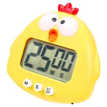 電子計時器 可愛造型鬧鐘  小雞 黃色