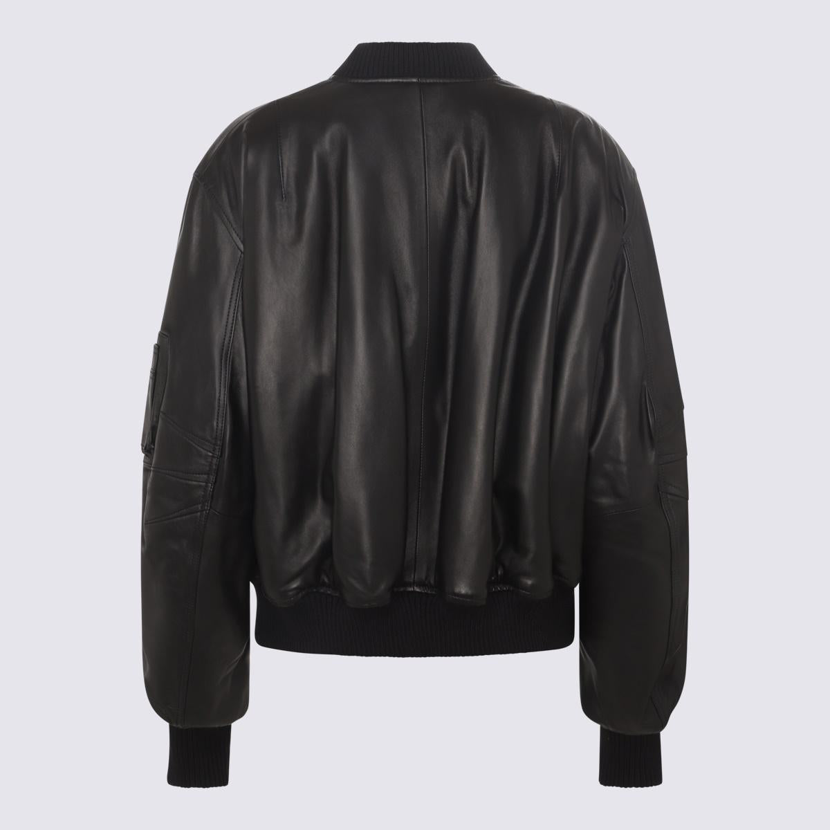 THE ATTICO BLACK LEATHER JACKET