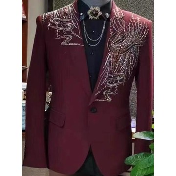 青年藝考禮服聲樂畢業西服男士韓版修身正裝演出服春晚主持人西裝