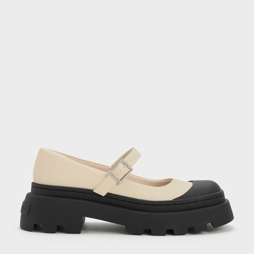 休閒撞色厚底瑪莉珍鞋