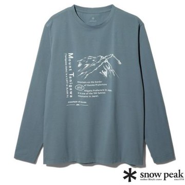 【Snow Peak JP】中性款 MofM Mt.Tanigawa 聯名款圓領長袖T恤.上衣_MM4310-TS04 GY 灰色