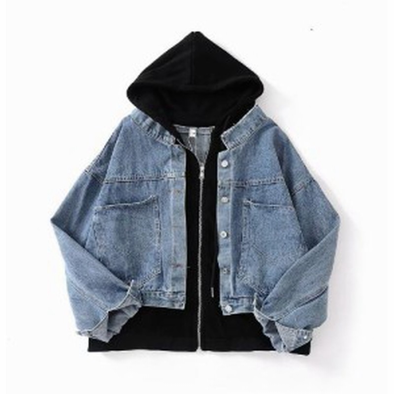 カジュアルデニムジャケット パーカー 重ね着風 メンズライク ストリート ベーシック 春秋 レディース 代 30代 通学 女子会 アウトドア 通販 Lineポイント最大6 0 Get Lineショッピング