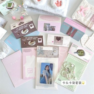 懶貓DIY💖 ins風卡頭卡背打包卡片組出卡包裝飾品烘焙禮物包裝卡片 手作材料 DIY材料