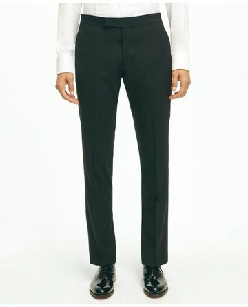 Brooks Brothers Men's Explorer Collection Classic Fit Wool Tuxedo Pants | Black | Size 40 30