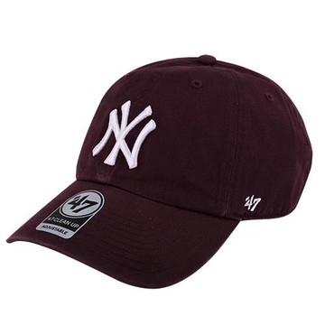 47BRAND-白繡線 NY 第47章品牌棒球帽 (暗紫)