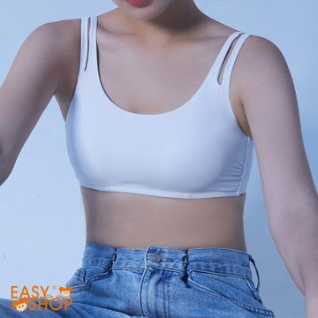 EASY SHOP-Banana Pie-IN ZERO率性雙肩帶背心內衣-霧白