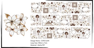 Cafe Elan 咖啡風格花卉 霧面 PET 膠帶 手帳素材