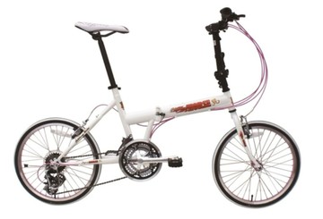 《飛馬》20吋21速shimano折疊車 新製程 白/粉 520-34