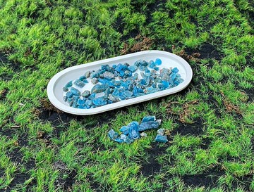 天然藍磷灰小原石 手作水泥造型盤套組 提升表達 消除負面思考