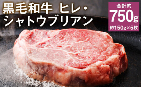 黒毛和牛 ヒレ・ シャトーブリアン ステーキ 約150g×5枚 合計 約750g 牛肉 牛