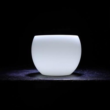 冰種主人杯素燒單杯德化羊脂玉白瓷功夫茶杯個人喝茶品茗杯龍膽杯