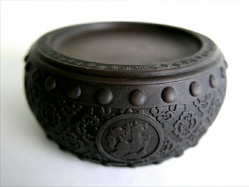 7117 - 【我愛中華筆莊】15cm 生肖鼓硯-馬 石雕硯台／水盂筆洗 ◆肇慶端硯名硯 T1207