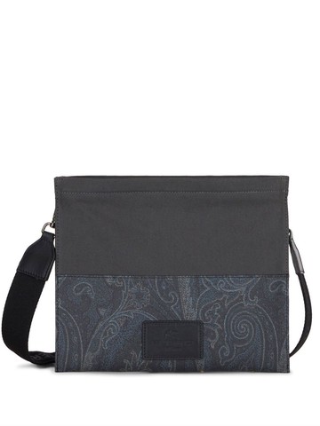 ETRO - two-tone shoulder bag - men - Cotton/Polyester - One Size - Blue