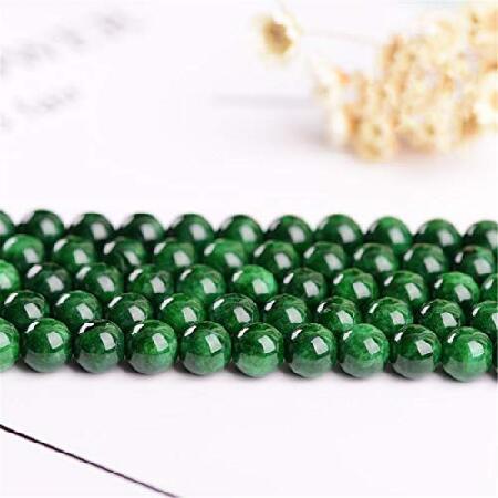 6mm Grade AAA Natural Dark Green Jade Beads,Round Loose Beads for Jewelry Making (YS05) (6mm)