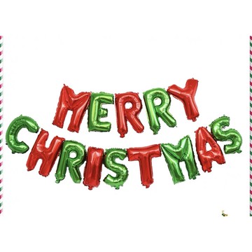 🌸可娜的夢想角落🌸[現貨]【16吋 Merry Christmas】🌟🌟聖誕節 生日氣球佈置 派對氣球🌟🌟